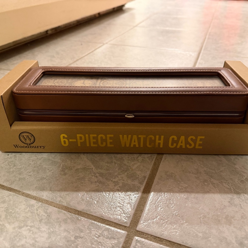 Woodburry Brown 6-Piece Watch Case